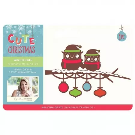 Sara Signature Cute Christmas Collection Metal Die - Winter Owls, Crafters Companion