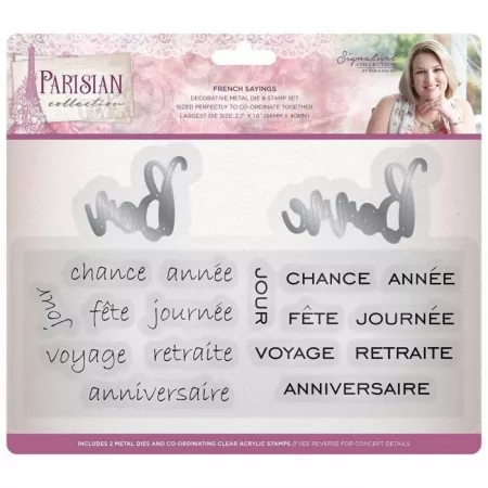 Sara Signature Parisian Stamp and Die - French Sayings, Crafters Comapnion