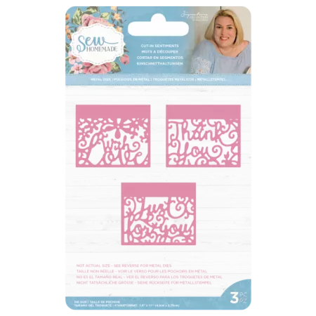 Sara Signature Sew Homemade Metal Dies - Cut-In Sentiments, Crafters Companion