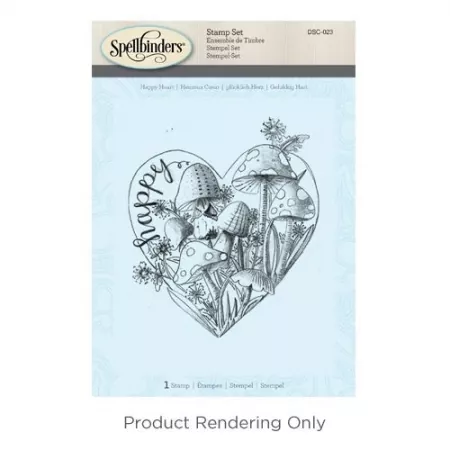 Spellbinders Happy Heart 3D Cling Stamp Set