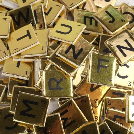 Papermania, Gold Chipboard Letter Tiles