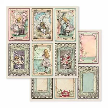 Stamperia Alice Cards 12x12 Inch Paper Sheet