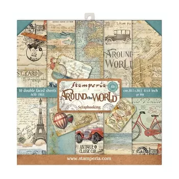 Stamperia, Around the World 8x8 Inch Paper Pack