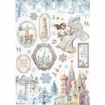 Stamperia Rice Paper A4 Winter Tales Castle