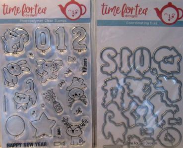 Time for Tea, Stamp and Die Set Happy New Year