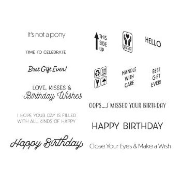 Spellbinders, Birthday Unboxing Sentiments