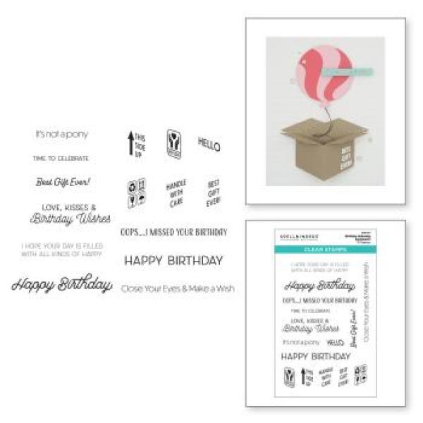 Spellbinders, Birthday Unboxing Sentiments