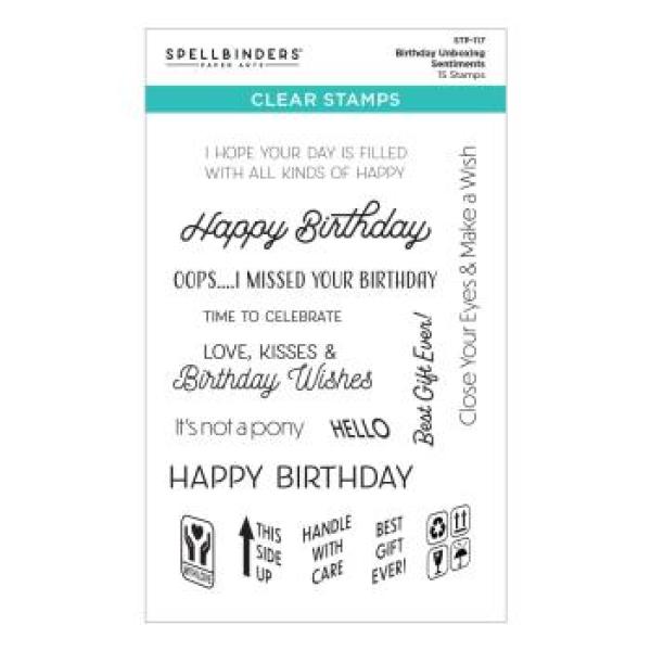 Spellbinders, Birthday Unboxing Sentiments
