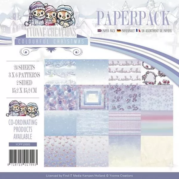 Yvonne Creations, Paperpack Colourful Christmas