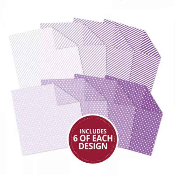 Colour Families Spots & Stripes Paper Pad - Purple, Hunkydory