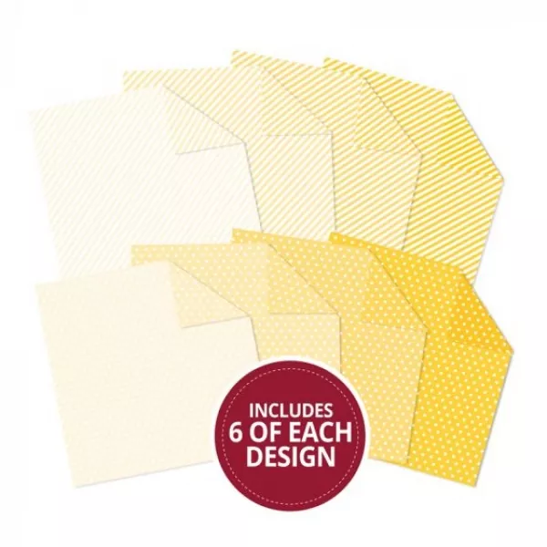Colour Families Spots & Stripes Paper Pad - Yellow, Hunkydory