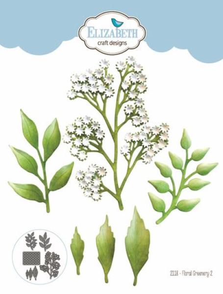 Elisabeth Craft Designs, Evening Rose Dies Floral Greenery 2