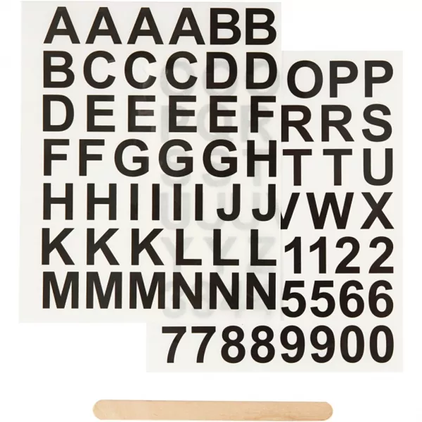 Rub-On Sticker, Buchstaben & Zahlen, schwarz