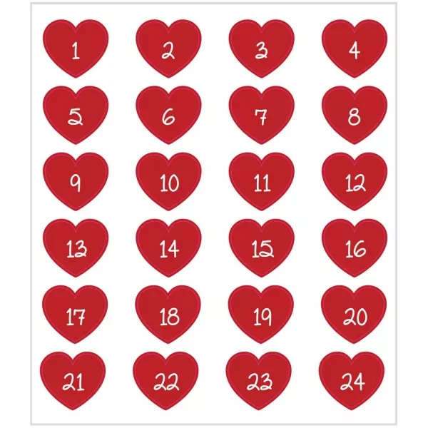 cchobby, Stickerbogen 15x16,5 cm, 24 Stck., Adentkalender-Zahlen
