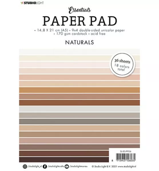 Studiolight Paper Pad Unicolor Naturals Essentials nr.6