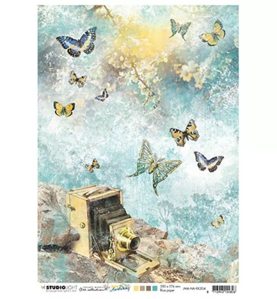 Studiolight Rice paper Vintage camera, butterflies New Awakening nr.04