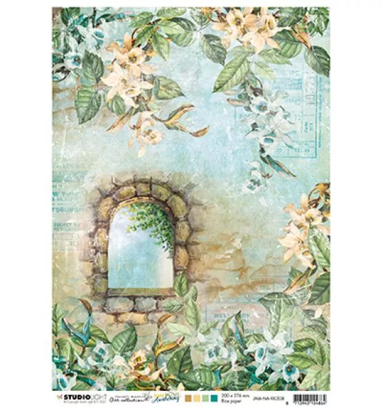 Studiolight Rice paper Stone window, orchids New Awakening nr.08