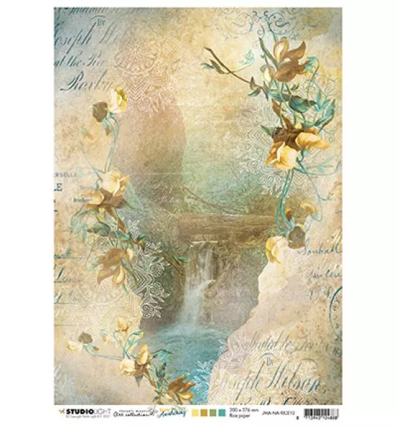 Studiolight Rice paper Waterfall, rocks, flowers New Awakening nr.10