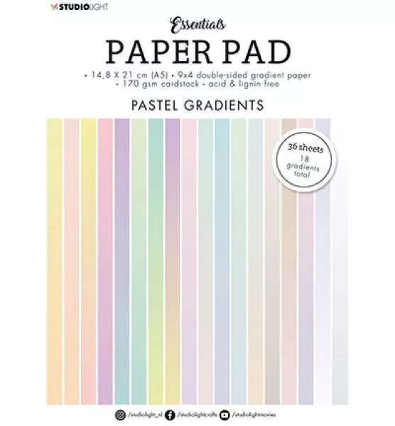 Studiolight Paper Pad Gradient Pastel Essentials nr.19