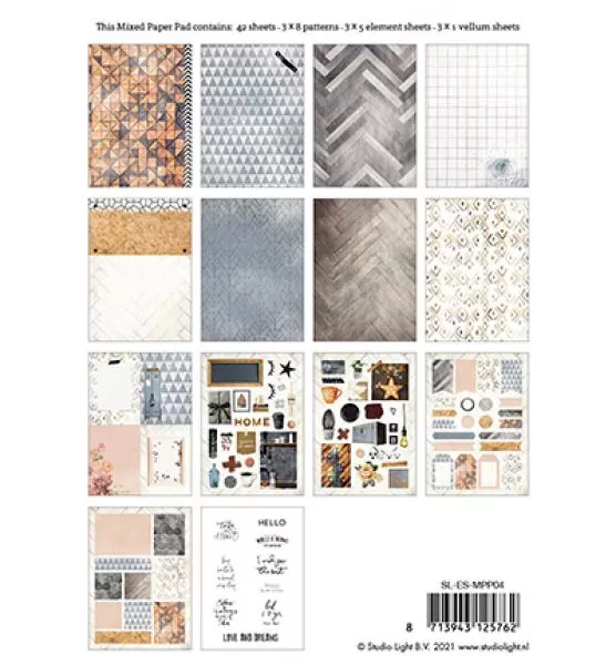 Studiolight Mixed Paper Pad Pattern paper Essentials nr.4