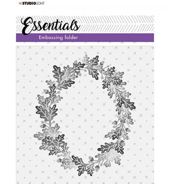 Studiolight 3D Embossing Folder Wreath of leaves Essentials nr.04