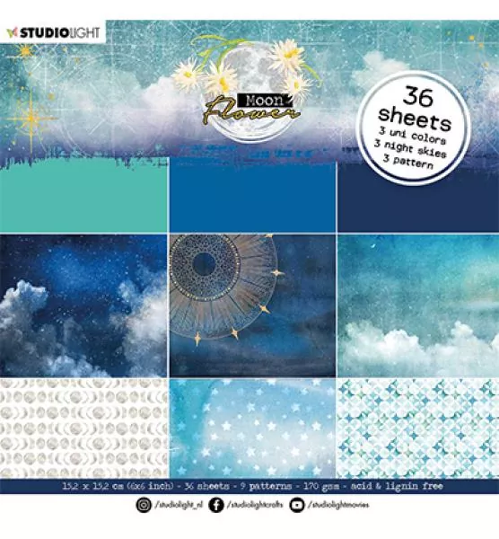 Studiolight Pad Blue night skies Moon Flower Collection nr.22