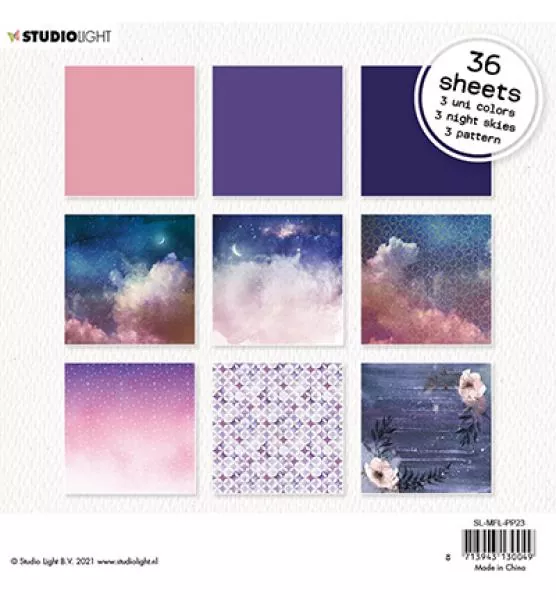 Studiolight Pad Purple night skies Moon Flower Collection nr.23