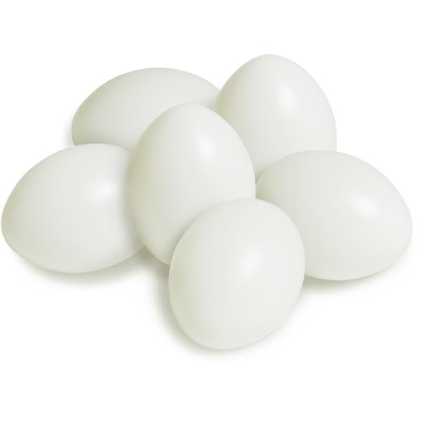 Meyco, Kunststoff-Eier, weiß, 6 x 4,5cm