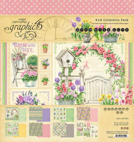Graphic 45, Set Grow with Love 8x8 Inch Collection Pack und Grow with Love Ephemera