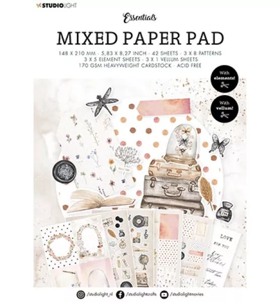 Studiolight Mixed Paper Pad Pattern paper Essentials nr.12