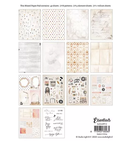 Studiolight Mixed Paper Pad Pattern paper Essentials nr.12