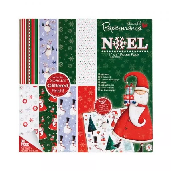 Papermania Glitter Paper Pack - Noel