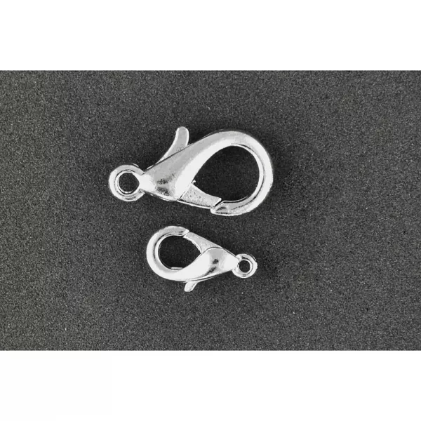 Karabinerhaken mit Ring, versilbert,3 Sets, Meyco