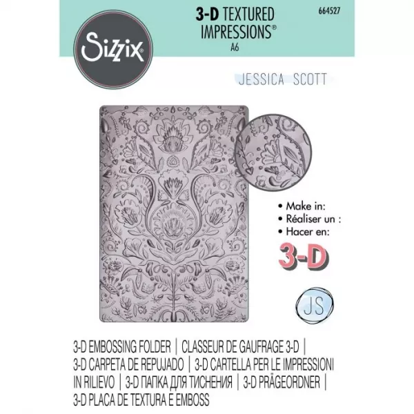 Sizzix • 3D Embossing folder Folk doodle
