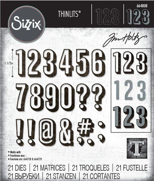 Sizzix, Tim Holtz Thinlits Die Set Alphanumeric Shadow Numbers
