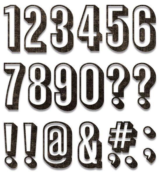 Sizzix, Tim Holtz Thinlits Die Set Alphanumeric Shadow Numbers