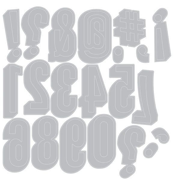 Sizzix, Tim Holtz Thinlits Die Set Alphanumeric Shadow Numbers