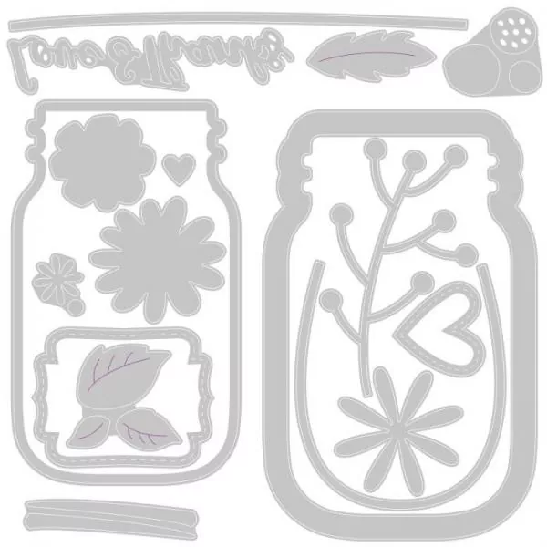 Sizzix • Thinlits die set Jar of flowers