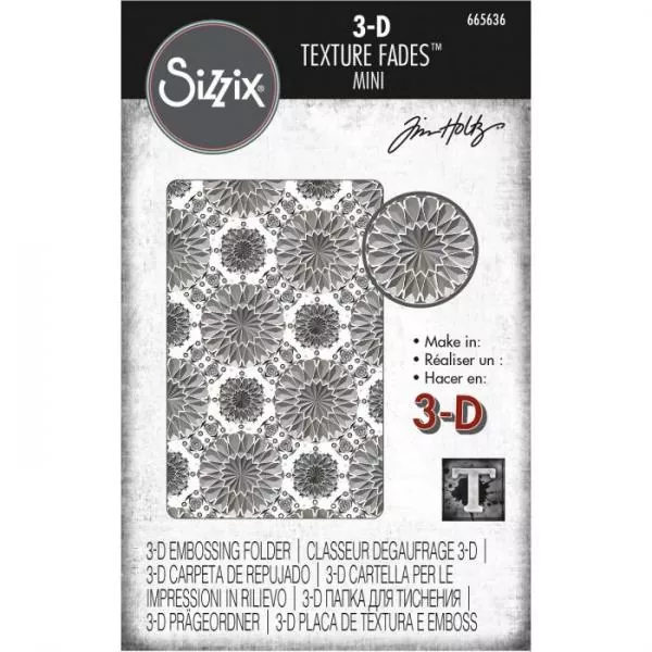 Sizzix • 3D texture fades embossing folder Mini kaleidoscope