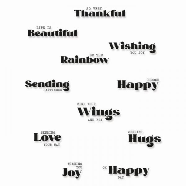 Sizzix • Clear Stamps 12PK Good Vibes #4