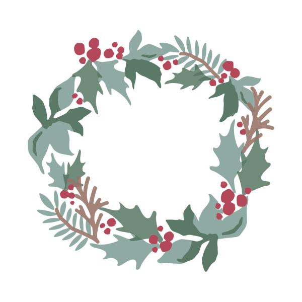 Sizzix, Layered Stencils by Lisa Jones Holly Wreath