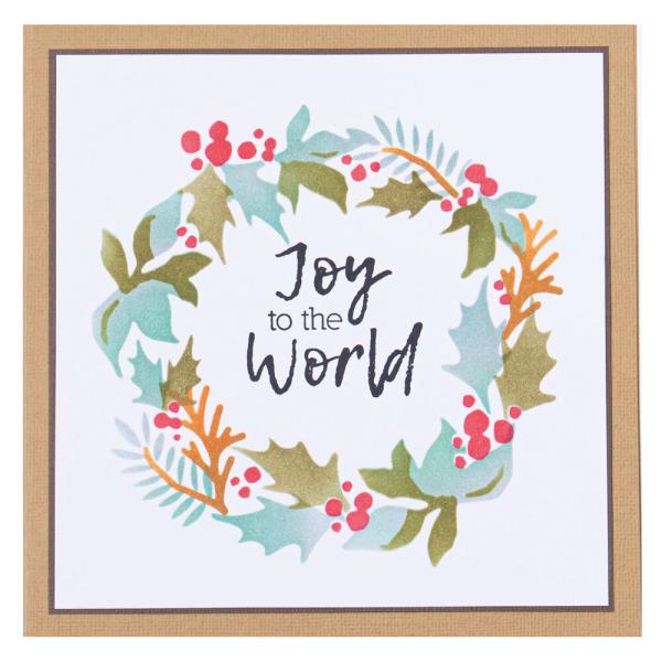 Sizzix, Layered Stencils by Lisa Jones Holly Wreath