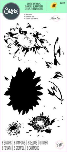 Sizzix, Layered Stamps Sunflower Stem