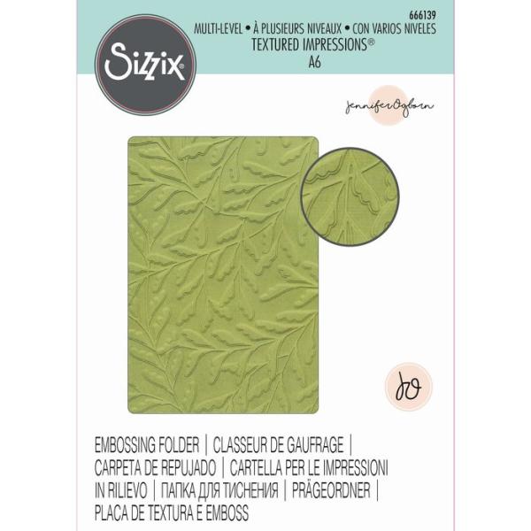 Sizzix • Multi-Level Textured Impressions Embossing Folder Delicate Leaves