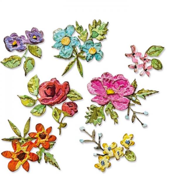 Sizzix • Thinlits Die Set Brushstroke Flowers Mini