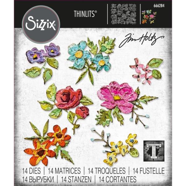 Sizzix • Thinlits Die Set Brushstroke Flowers Mini
