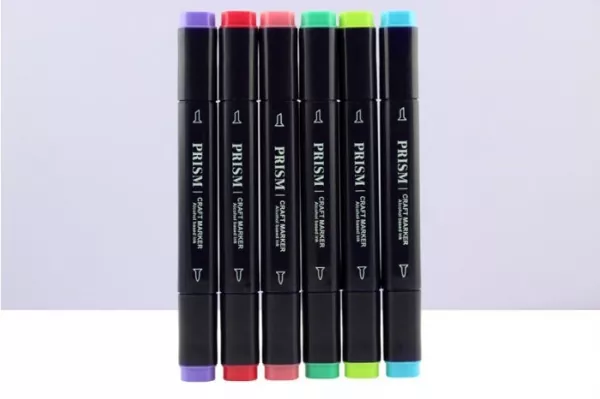 Prism Craft Markers Set 1 - Brights x 6 Pens, Hunkydory