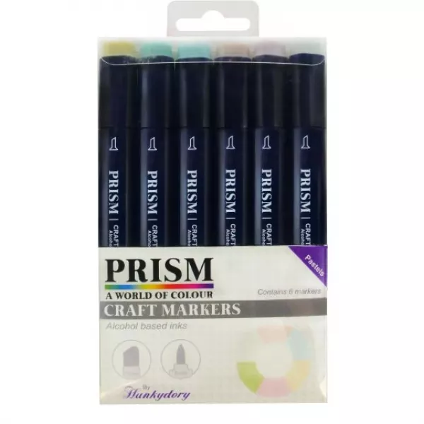 Prism Craft Markers Set 3 - Pastels x 6 Pens, Hunkydory