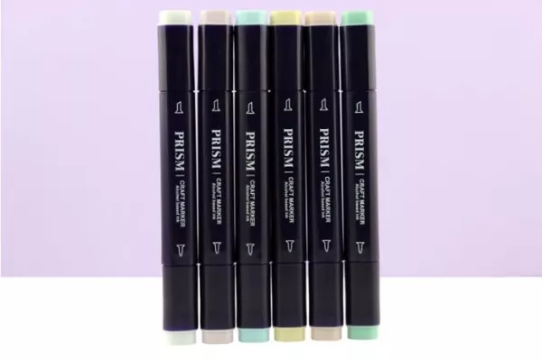 Prism Craft Markers Set 3 - Pastels x 6 Pens, Hunkydory