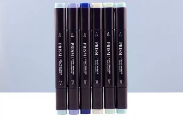 Prism Craft Markers Set 4 - Blues x 6 Pens, Hunkydory